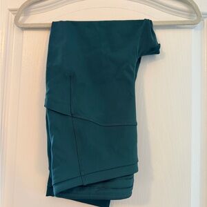 lululemon Fast and Free Crop Teal Reflective Leggings with Pockets | Size 10